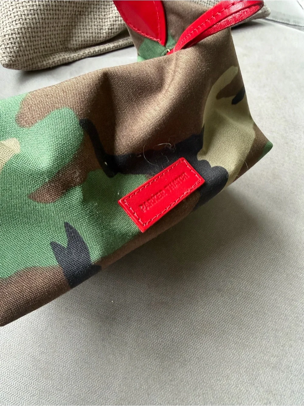 Parker Thatch Camouflage Mini Hobo Bag with Red Trim